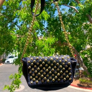 Black and gold studded Steve Madden crossbody bag